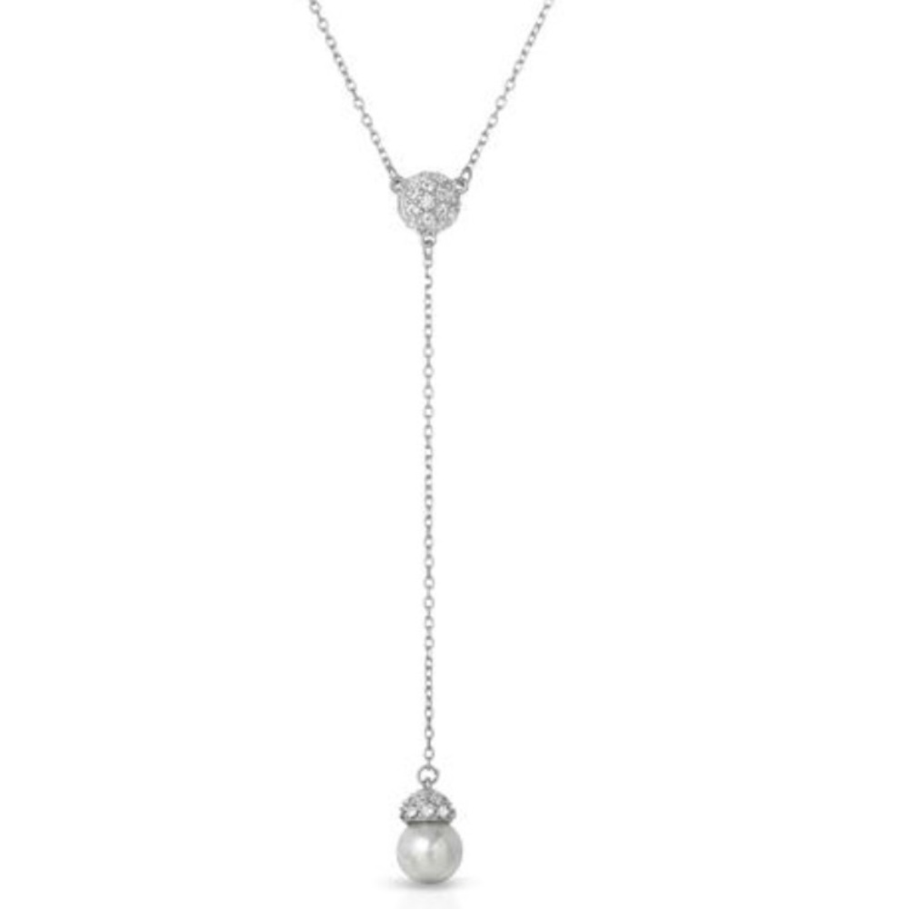 New Sterling Silver Necklace with Cubic Zirconia